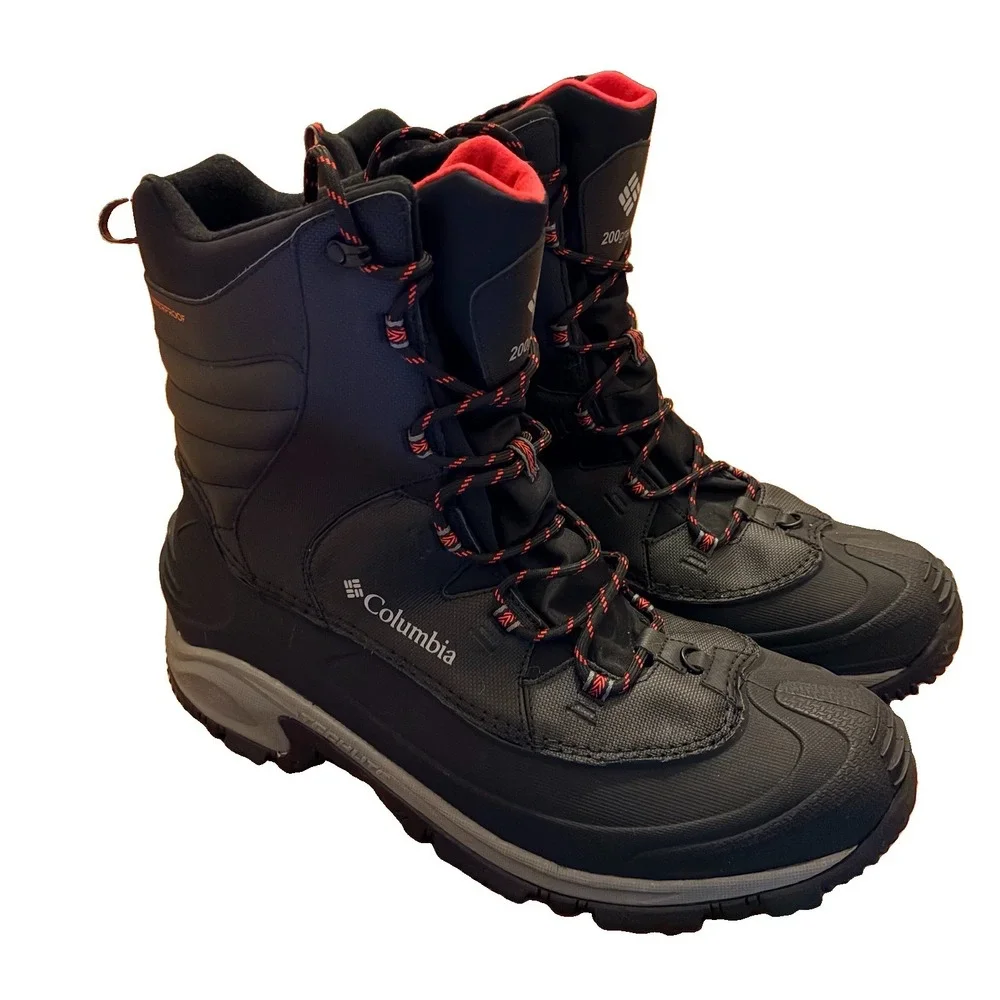 Columbia Bugaboot III Mens Size 17 Black Red Waterproof 200g Winter Snow Boots